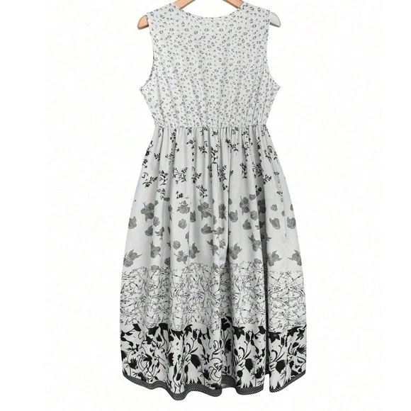 Plus Floral Print Tank summer Cottagecore Dress - Picture 4 of 8